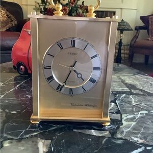Seiko large brass mantle table top carriage clock